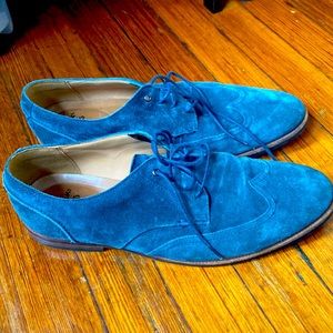 Clarks Broyd Wing Oxfords Mens 11 Navy Suede